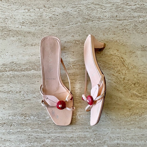 Prada Shoes - Vintage Prada Rosebud Kitten Heel Sandals
